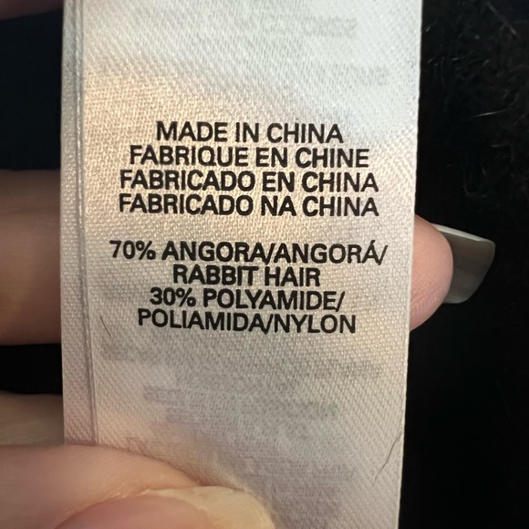 Black Angora Cropped Button Front Cardigan - Picture 5 of 5